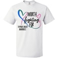 thumbnail image 3 of Inktastic Thyroid Cancer Awareness Pink, Blue, Teal Heart Ribbon T-Shirt, 3 of 5