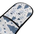 thumbnail image 4 of Yayeee Double Oven Mitt Kitchen Heat Resistant Baking 35" x7" Quilted Glove, Blue Cute Snowmen, 4 of 6