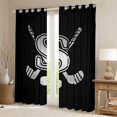 thumbnail image 2 of Homewish Kids Teens Ice Hockey Curtains Pack of 2 (42x84 Each) for Boys Girls, Black Gray Monogrammed Curtains Blackout, Sports Theme Bedroom Curtains, Luxury, 2 of 6
