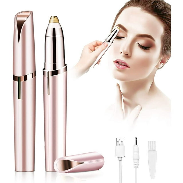 Depiladora de cejas para mujeres, afeitadora eléctrica de cejas, carga USB, depiladora facial para mujeres, herramienta de afeitado de cejas sin dolor con luz LED para rostro, cejas, labios