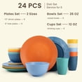 thumbnail image 2 of Homienly 24-Piece Wheat Straw Dinnerware Set, Plates, Bowls & Cups, Microwave & Dishwasher Safe, Multi Color, 2 of 8