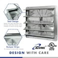 thumbnail image 5 of iLIVING 20" Wall Mounted Shutter Exhaust Fan, Automatic Shutter, with Thermostat and Variable Speed controller, 2.2A, 3368 CFM, 5000 SQF Coverage Area Silver (ILG8SF20V-ST), 5 of 5