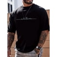 thumbnail image 1 of T-shirts à Manches Courtes Col Rond Confortable Imprimé Graphique Lettres Décontracté pour Hommes, Femmes, Adolescents, Adolescents, Jeunes, 1 of 6