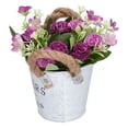 thumbnail image 2 of Planta en maceta con flores artificiales, maceta artificial, arreglo floral, adornos, flores de simulación creadas magistralmente, 2 of 8