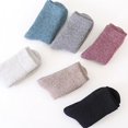 thumbnail image 3 of Winter Women Solid Color Thicken Thermal Warm Middle Tube Soft Woolen Socks, 3 of 8