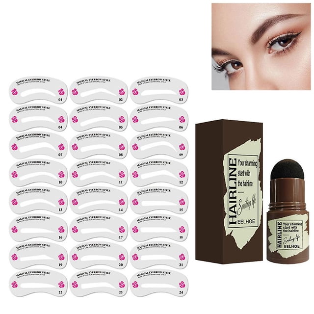 Kit de moldeado de sellos para cejas, plantillas para cejas, resistente al agua, Kit de maquillaje de contorno Natural duradero para cejas BANYUO Hogar