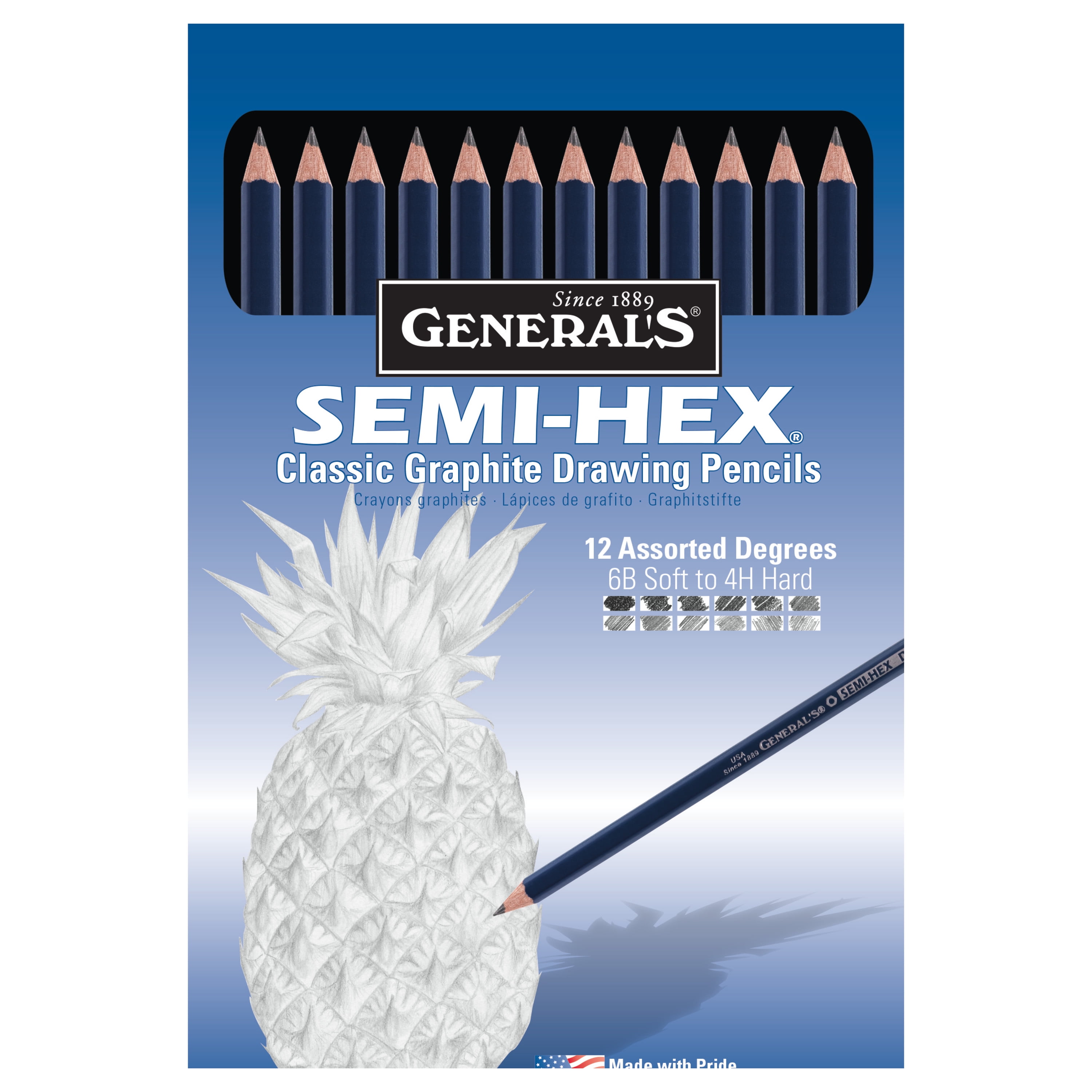 Scsp-406762-sax Solid Drawing Pencil 4b Tip Black Pack of 12 for sale online 