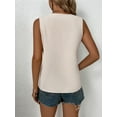 thumbnail image 3 of SEARIPE Women V Neck Cami Tank Top Sleeveless Guipure Lace Panel Casual Blouse Apricot XL, 3 of 5