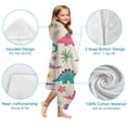 thumbnail image 7 of Colorful Dinosaur and Tropical Pattern Hooded Bath Towel，60"x35" for Ages 3 To 12 Kids, Quick Dry Lightweight Soft Microfiber Hood Beach Towel Cover Up for Kids, 7 of 7