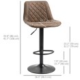 thumbnail image 2 of Bar Stools Set of 2, Swivel Counter Height Barstools with Back, Footrest, Adjustable Height, Dark Brown, 2 of 7