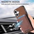 thumbnail image 3 of For iPhone 16 Plus Phone Case Retro Jean Cloth Texture Leather TPU Card Holder - Green, 3 of 5