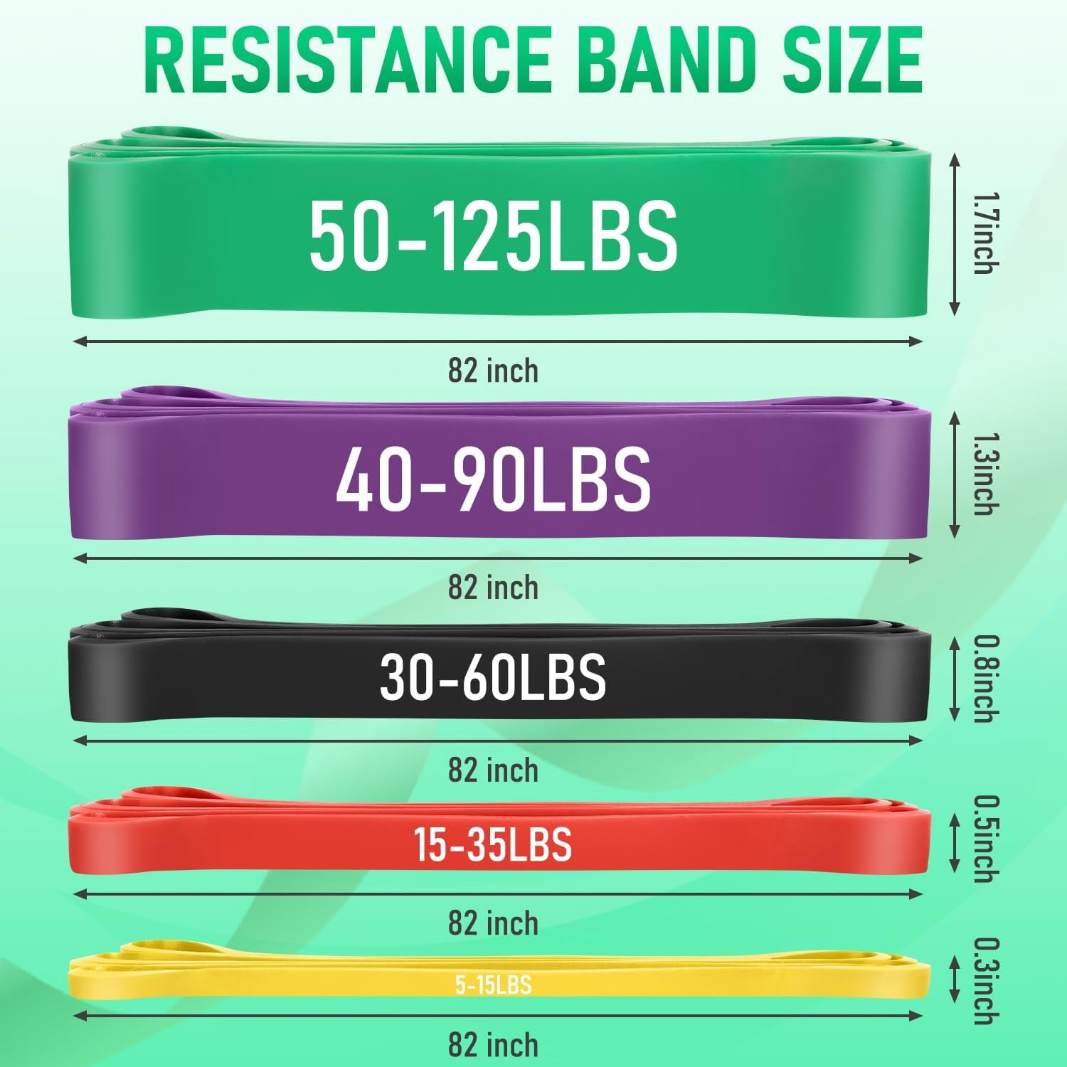 JJEAN-Resistance Bands for Working Out, Pull Up Assistance Bands Set, Exercise Workout Bands for Full-Body Training, Fitness, Physical Therapy, Home Gym for Women & Men