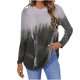 thumbnail image 1 of Camisas Para Mujer, Camisetas de Gran Tamaño, Camiseta de Moda Informal de Manga Larga, Jersey Fruncido Con Cuello Redondo Estampado, Blusa, Tops Odeerbi  ODB136019, 1 of 5