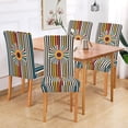 thumbnail image 2 of Yayeee 4 Pack Dining Chair Covers Stretch Parson Chairs Slipcovers Seat Protector, Geometric Stripes, 2 of 6