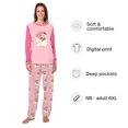 thumbnail image 2 of Santa Matching Family Christmas Pajamas Pink, Soft Cotton-Poly Blend, Extended Sizes, 2 of 7