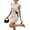 Beige, variant on Women's Striped Bow Bodycon Mini Dress Sleeveless Open Back Elegant Short Dresses