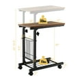 thumbnail image 3 of Costway C-shape Sofa End Side Table Compact Snack Table for Living Room Bedroom Brown, 3 of 8