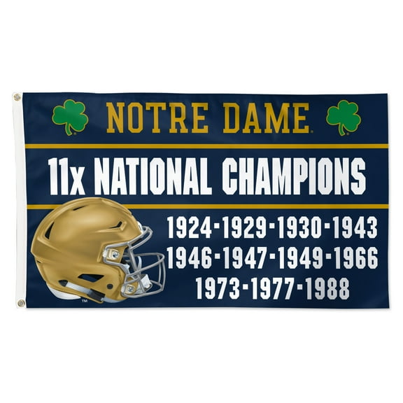 WinCraft Notre Dame Fighting Irish 3' x 5' Single-Sided Heritage Inspired Deluxe Milestone Flag