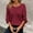 Wine, variant on Oplxuo Womens Plus Size Hollow Knitted Tops Casual Long Sleeve Tee Shirts Basic Solid Loose Crewneck Comfy Tunic Blouse