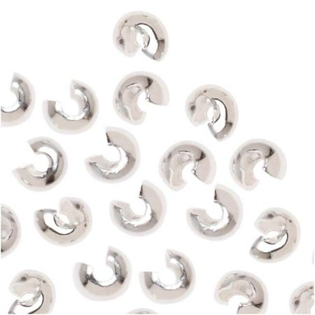 - Shiny Silver Tone Crimp Bead Covers 3mm (144)