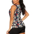 thumbnail image 3 of Fotbe rock record Skull artist Blusas Sin Mangas para Mujer – Estilo Casual, Corte Suelto, Slim-Fit, Cuello Redondo Deportivo, Tops de Verano para Gimnasio y Yoga-Large, 3 of 7