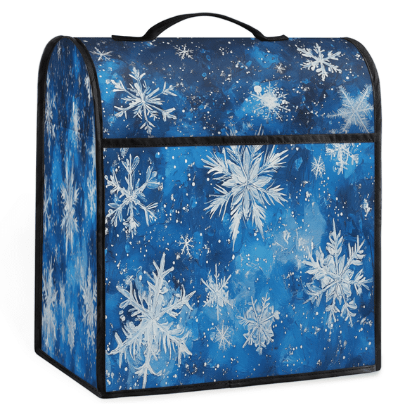 ADECORIVY Winter Blue Snowflakes Stand Mixer Dust Cover with Top Handle for KitchenAid 6-8 Quart Bowl-Lift