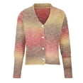 thumbnail image 4 of Women's Button Down Knit Cardigan Trendy Tie Dye Long Sleeve Cropped Sweaters Casual Loose Fall Coats Outwear Ladies Clothes, 4 of 6