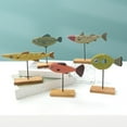 thumbnail image 4 of Wooden Fish Ornament With Stand Stylish For Tabletop Decoration In Office Or Living Room, 4 of 5