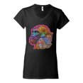 thumbnail image 3 of Colorful Neon Gorilla | Dean Russo Art Animal Lover Women's Standard V-Neck Tee, Black, XX-Large, 3 of 6