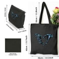 thumbnail image 3 of COMIO AI Hands Heart Shape 2 Pcs Canvas Tote Bags Cute Aesthetic Tote Bags with Zipper Black, 3 of 8