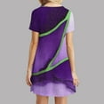thumbnail image 6 of JTZGDY Summer Dresses for Women Loose Fit Casual Tie Dye Marble Print Crewneck Tshirt Dress Short Sleeve Sundress Beach Cover Ups Purple XXL, 6 of 7