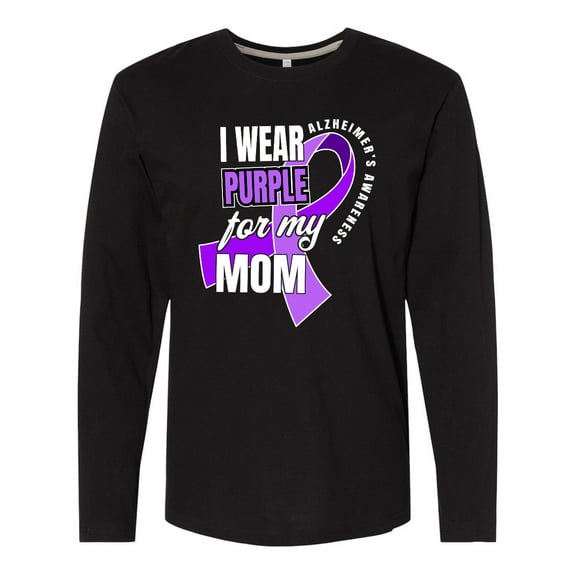 Inktastic Alzheimers Awareness I Wear Purple for My Mom Long Sleeve T-Shirt