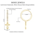 thumbnail image 5 of Rosec Jewels Lab Created Diamond Cross Drop Huggie Earrings - Hinged Hoop Diamond Earrings for Christmas (Ef-Vs Quality), 10K Yellow Gold, 5 of 6
