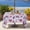 Bloom, variant on 60" Round Tablecloth Waterproof Outdoor Tablecloth with Umbrella Hole Zipper for Spring Summer Patio Picnic Tables, Burgundy Red Check, 60" Round