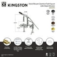 thumbnail image 4 of Kingston Brass AE6008RX Belknap 7" Center Deck-Mount Clawfoot Tub Faucet with Hand Shower, Brushed Nickel, 4 of 5