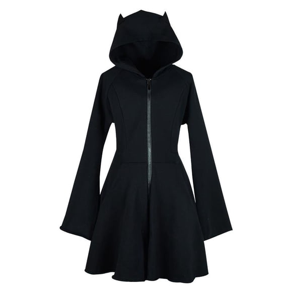 HNMKIU Long Sleeve Shirt Women's Cat Ear Hoodie Pullover Long Sleeve Hooded Cute Sweatshirt Dress