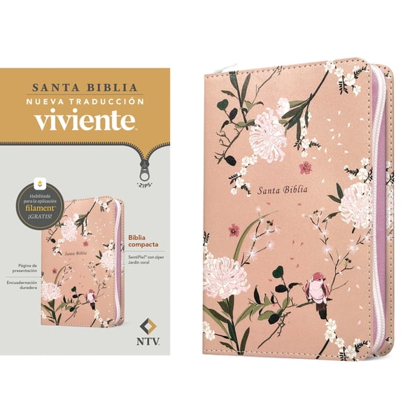 Biblia Compacta Ntv de ZÃ­per, Con Filament (Sentipiel, JardÃ­n Coral), (Hardcover)