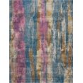 thumbnail image 1 of homeroots home decor 385397 8’ x 10’ Gray Colorful Abstract Stripes Area Rug, 1 of 1