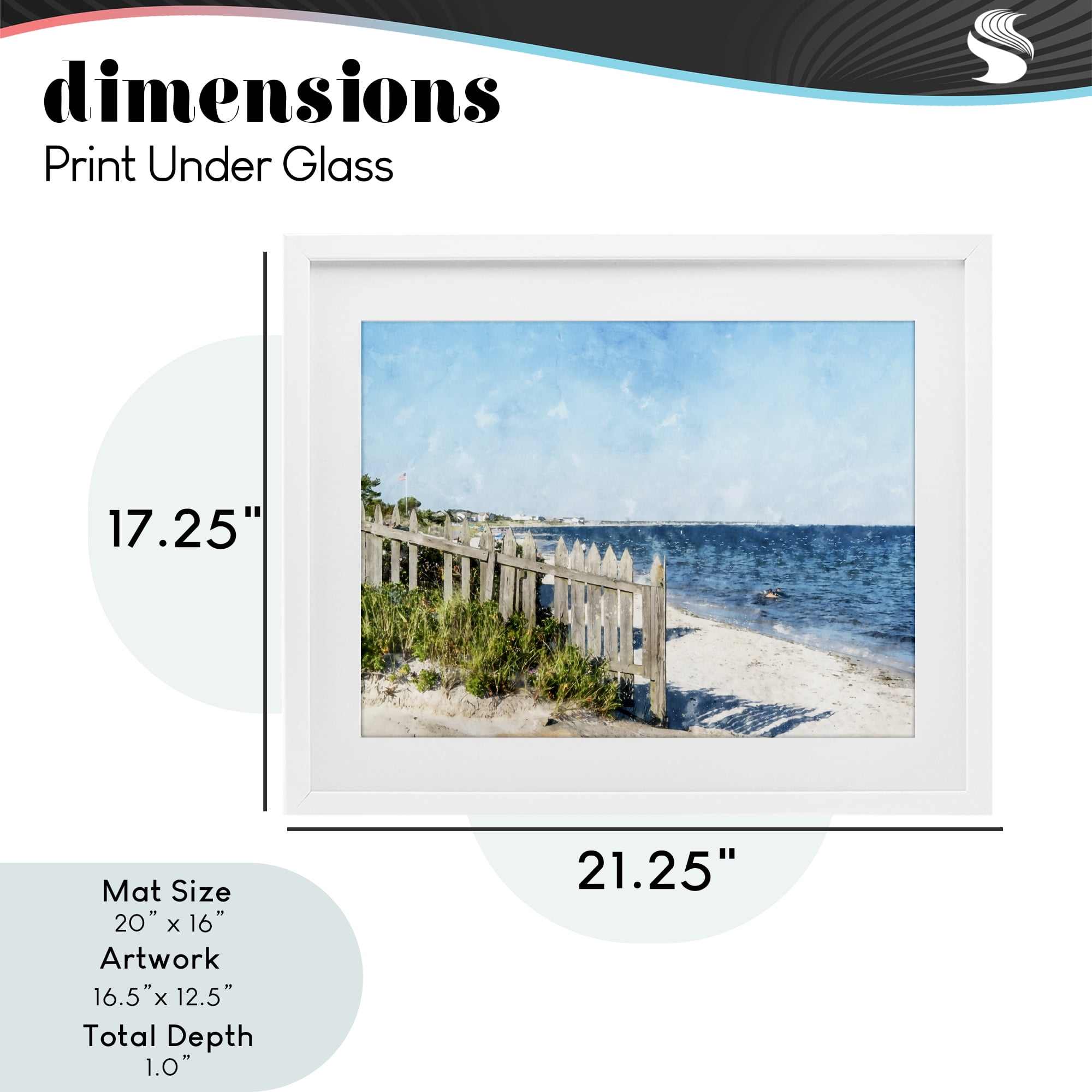 Stupell Industries Beach Pickets View White Framed Print Under Glass, design by Kim Curinga