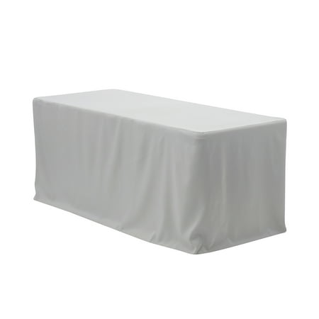 Your Chair Covers 8 Ft Fitted Polyester Tablecloth Rectangular Gray For Wedding Party Birthday Patio Etc