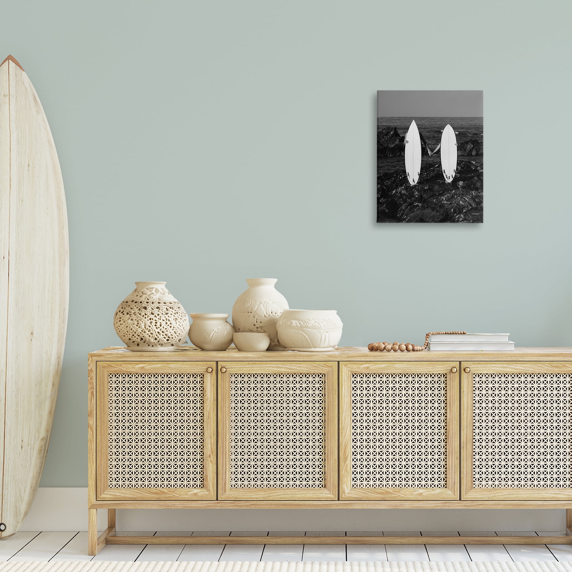 Stupell Industries Romantic Surfer Couple Sports Photography Gallery Wrapped Canvas Art Print Wall Art, 16 x 20