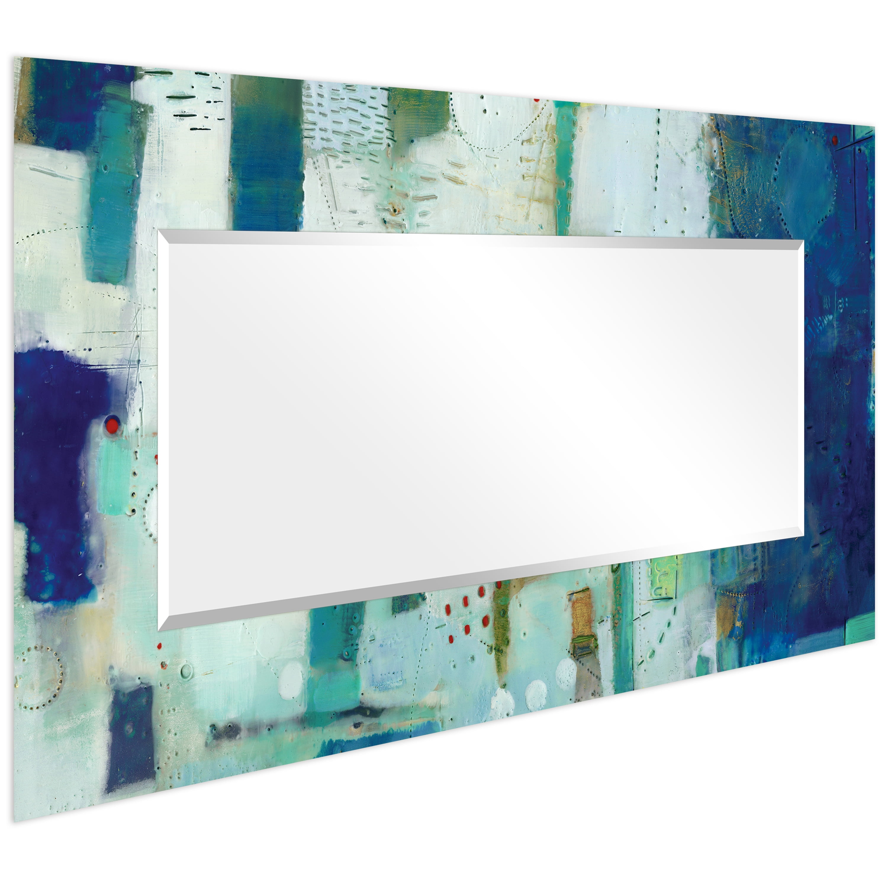 Empire Art Direct Crore I Rectangular Beveled Mirror on Free Floating Reverse Printed Tempered Art Glass, 72" x 36" x 0.4", Ready to Hang