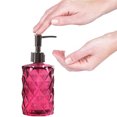 thumbnail image 6 of Soap Dispenser Clear Glass Hand Dish Soap Dispensers Bathroom with Stainless Steel Pump, Refillable Kitchen Liquid Decorative Bottles,plum red, 6 of 8