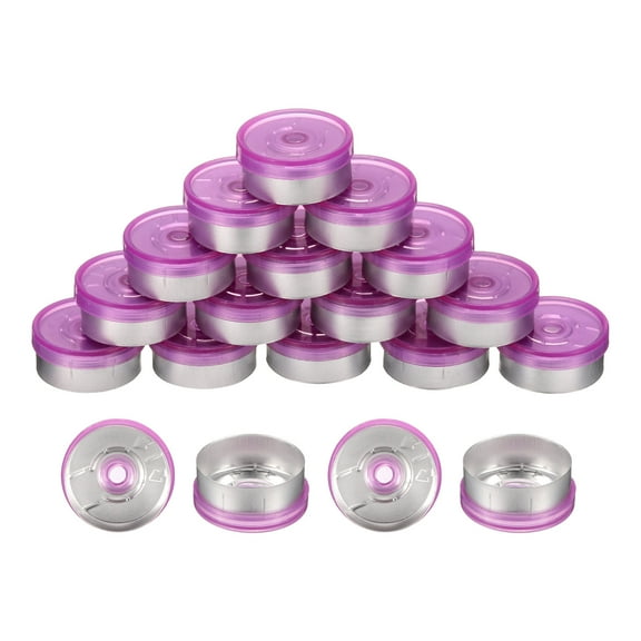 Uxcell 20mm Flip Off Caps 200PCS Seals Burr-Free Flip Off Top Caps for Glass Vial Freeze-Dried Bottles, Pink/Silver