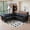 Black, variant on Chalantevo 85" Chesterfield L-Shaped Sectional Sofa, Tufted Faux Leather with Nailhead Trim & Rolled Arms, for Living Room, Apartment, Office, Black