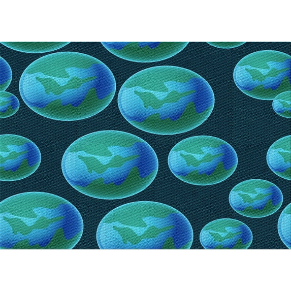 Ahgly Company Indoor Rectangle Patterned Dark Turquoise Green Area Rugs, 2' x 4'