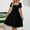 Black, variant on Women's Summer Short Sleeve Midi Dress Square Neck Ruched Waist Mini Dresses A Line Flowy Beach Vacation Dress