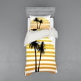thumbnail image 2 of Ambesonne Tropical Bedding Set 4 Pcs, Summer Holiday Graphic, Queen, Apricot Yellow Black, 2 of 3