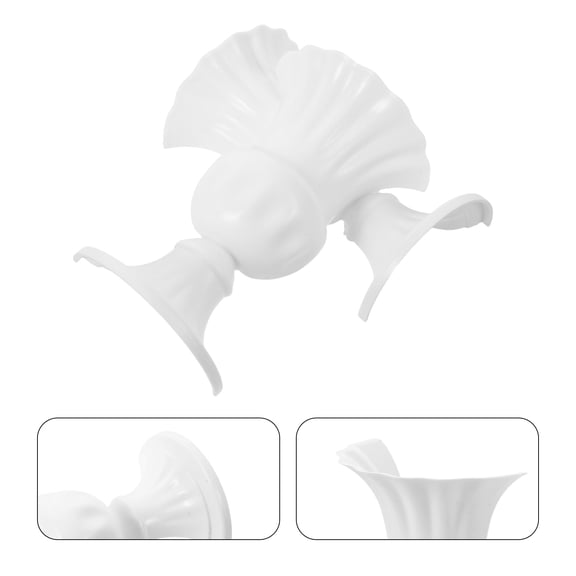 TABLZONE Wall-Mounted Half Vase Planter in White Plastic for Home Decor 4Pcs