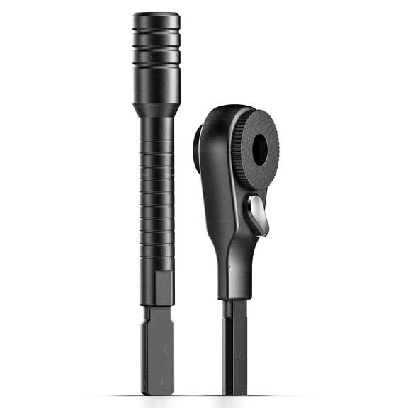 Galvanox Flat-End Bit Extender and Ratchet Driver Set, Designed for Leatherman Multi-Tools (Flat-end Screwdriver Models) 2PC Set, Black